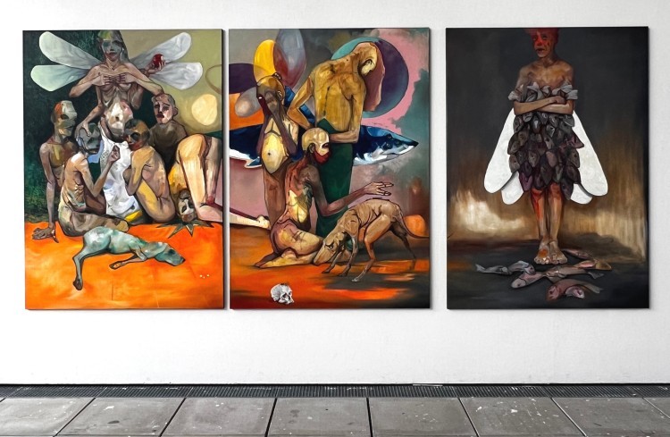 Art Alarm – Shalva Gelitashvili, Untergang der Menschheit I-III, Öl/Leinwand, je 200 x 140 cm