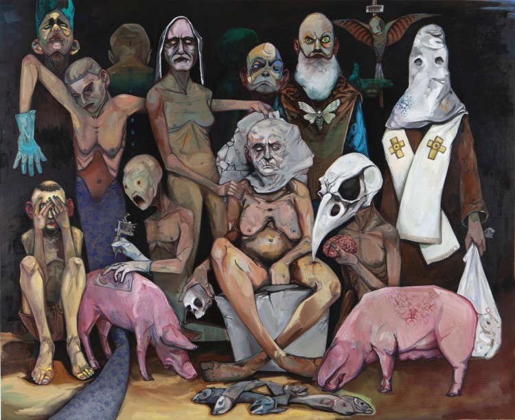 Art Alarm – Shalva Gelitashvili, The Dark Side of The Truth, 2022, Öl/Leinwand, 180 x 220 cm
