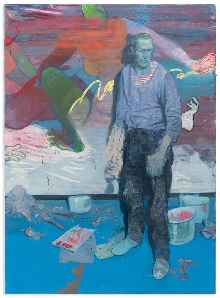 Art Alarm – Ruprecht von Kaufmann, Die Flamingo Revolution, 2023, Öl auf Linoleum auf Holz, 168 x 123 cm