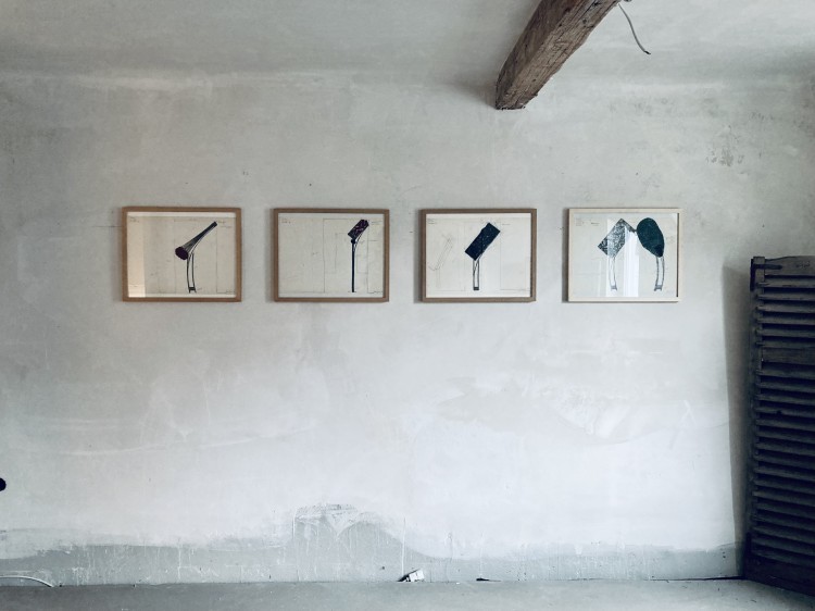 Art Alarm – PAUL GEES, Project Schloss Solitude, 1986, Stuttgart drawings, series 7, pen, text, graffiti, gouach, zinc, each 35 x 48 cm, dated, signed