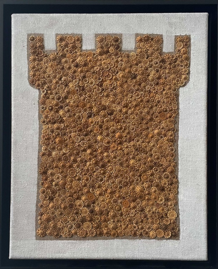 Art Alarm – Amely Spötzl, Turm, 2023, wilder Mohn, Acryl, auf Leinwand, 30 x 24 cm