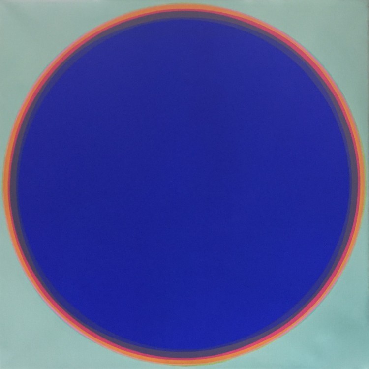 Art Alarm – Lothar Quinte, Corona 72 Blau, 1972, Acryl auf Leinwand, 140 × 140 cm
